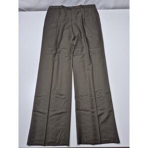 Zanieri Dress Pants Mens 42x36 Brown Wool Pleated Straight Super 100s Italy